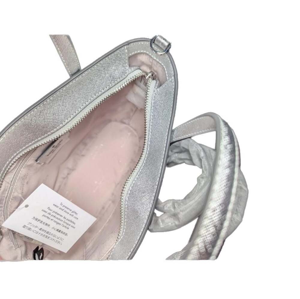 Kate Spade New York Glimmer Small Zip Satchel in Silver Glitter - Picture 5 of 8